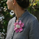 Karin Wagner Pink Magnolia Brooch