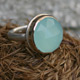 Jamie Joseph Round Aqua Chalcedony Ring