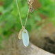 Jamie Joseph Aqua Chalcedony & Gold Leaf Necklace
