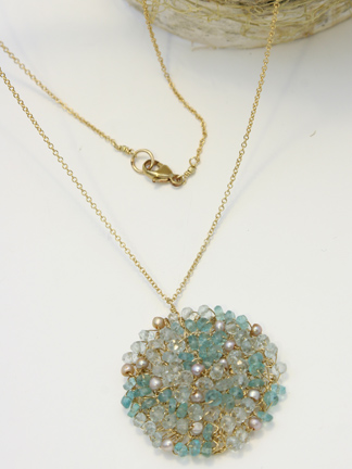 Danielle Welmond Aquamarine & Blue Topaz Necklace