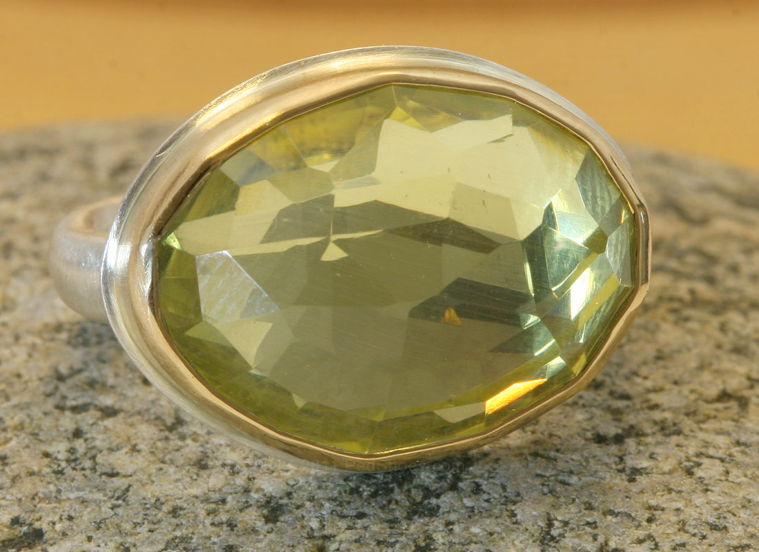 Jamie Joseph Asymmetrical Lemon Quartz Ring in Lemon Quartz : Ped