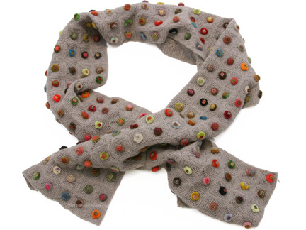 Sophie Digard Winter Biscuit Pop Scarf in Light Grey : Ped Shoes