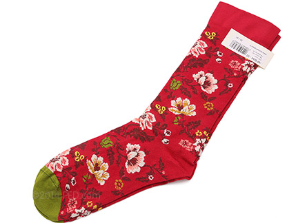 Bonne Maison Brocade Socks in Geranium Red