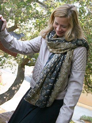 Epice Bhutan Scarf in Black Brown Ped Shoes Order online or