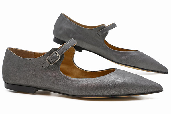pewter leather shoes
