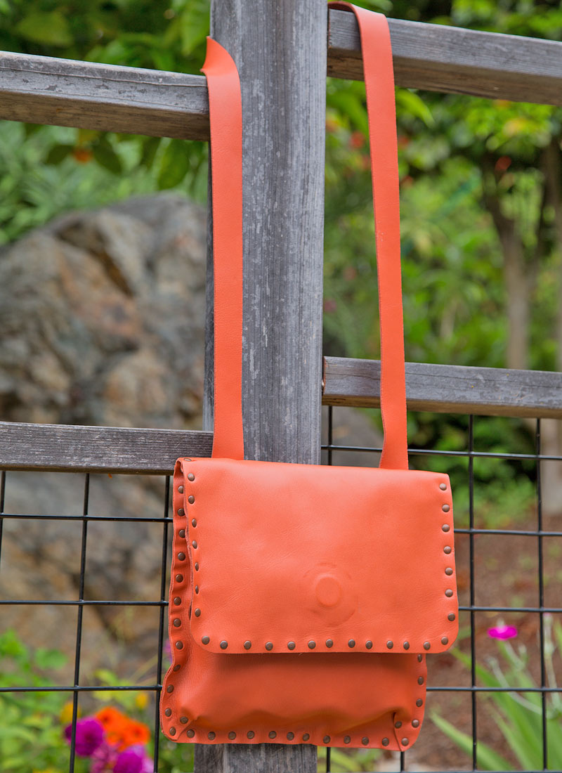 coral handbag and shoes