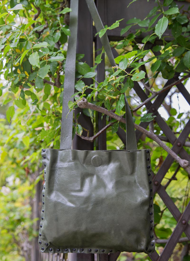olive green shoes and bag