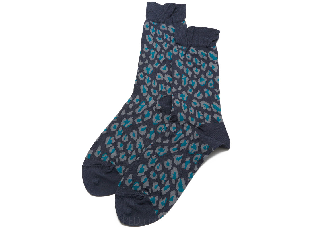 Antipast Leopard Socks in Grey Blue