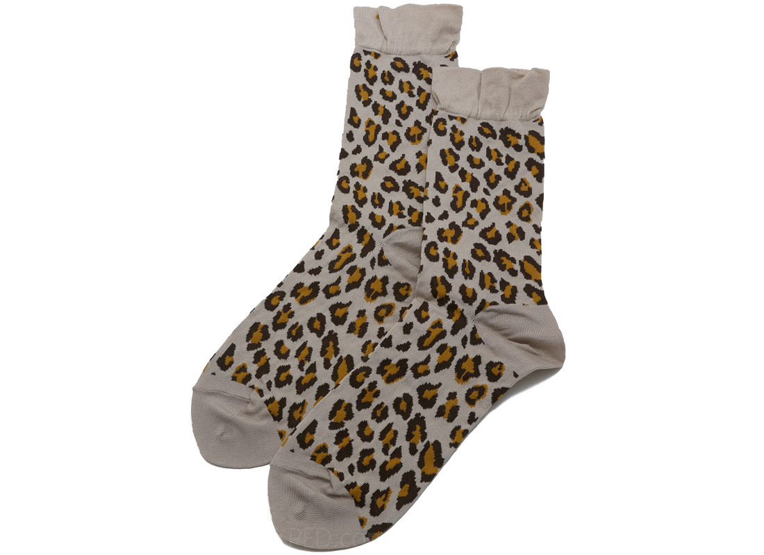 Antipast Leopard Socks in Taupe Mustard