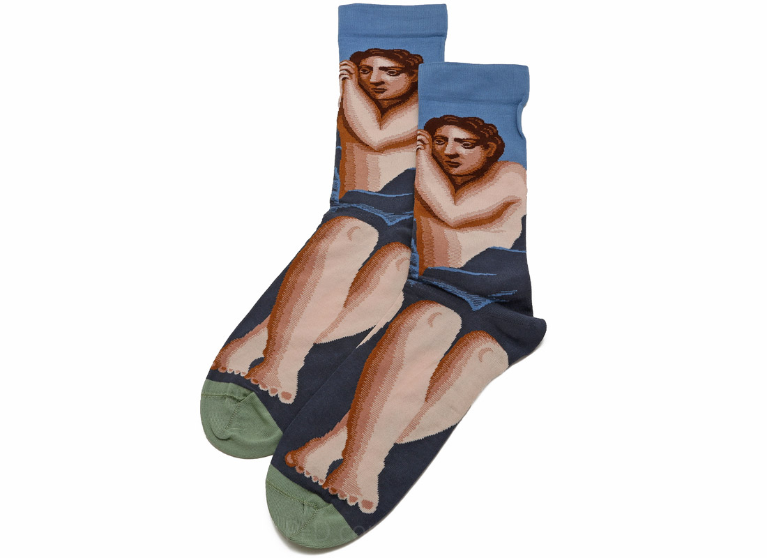 Bonne Maison Lover Socks in Blue Nude