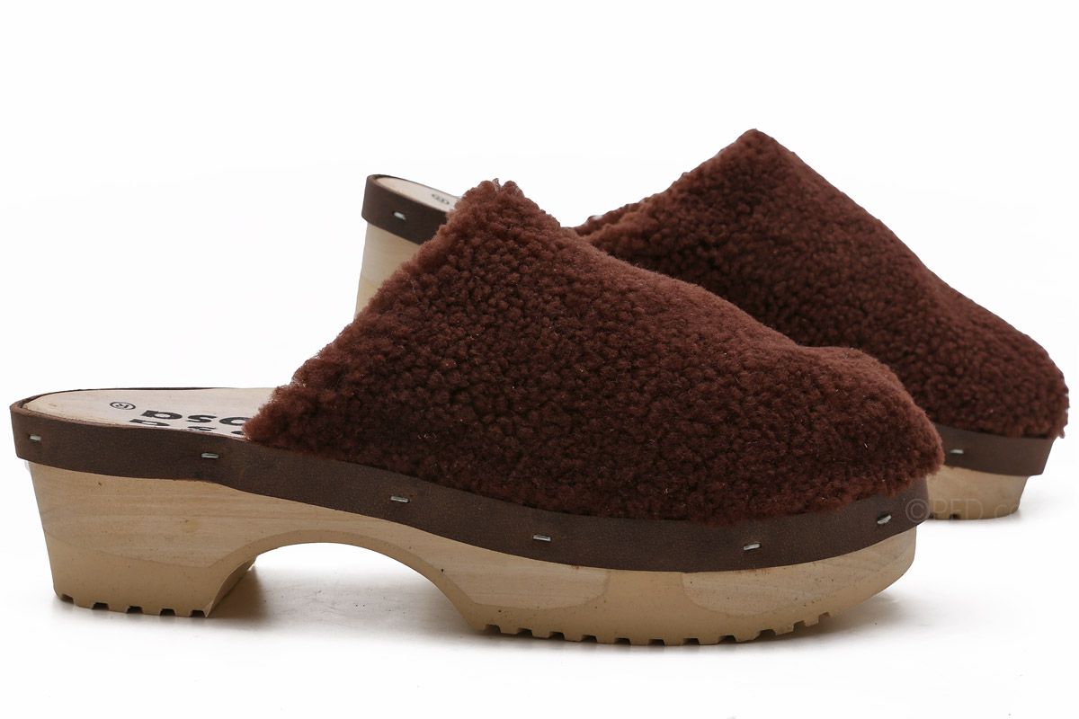 Rosa Mosa Curly Clog in Teddy Brown
