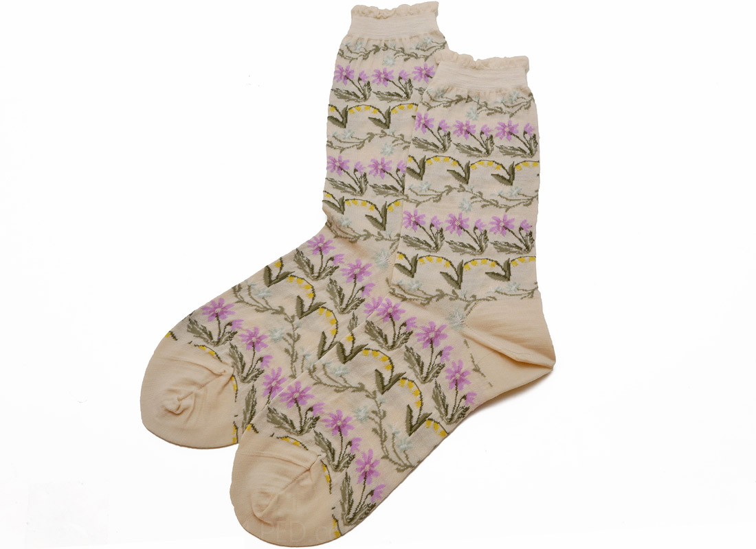 Antipast Flowerline Socks in Ivory