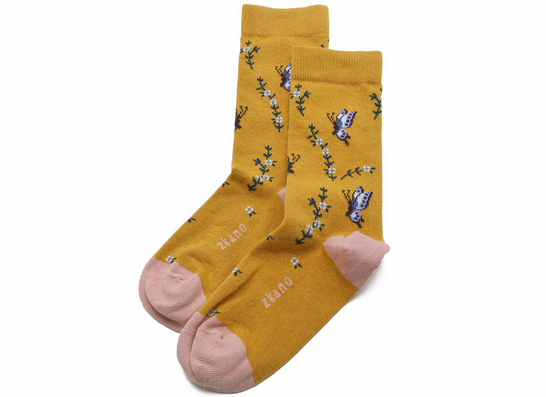 Zkano Butterfly Socks in Gold