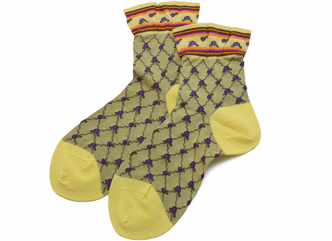 Antipast Rosette Socks in Yellow