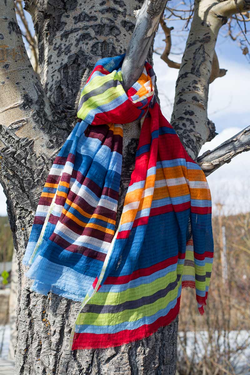 Epice Tropez Scarf in Red / Blue / Citrus