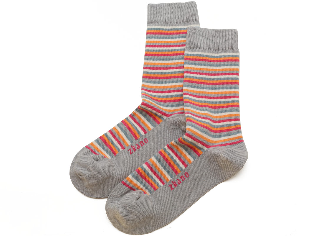 Zkano Strype Socks in Heather Grey