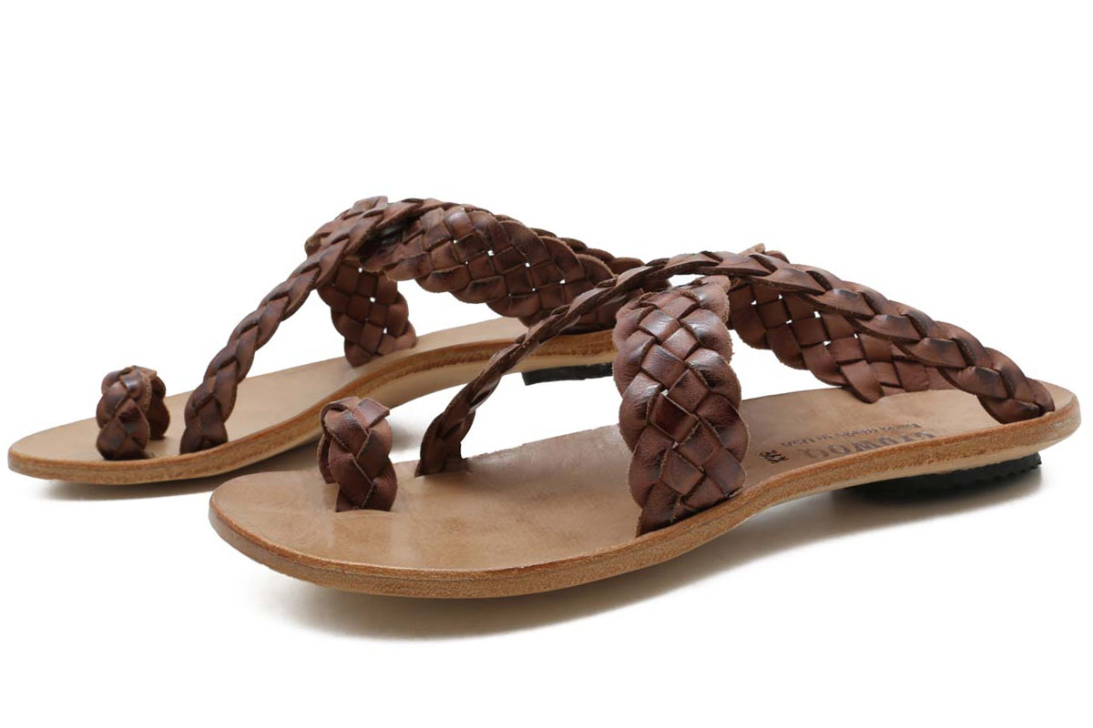 Cydwoq Revival. Women's sandal in woven tan leather. Made in California. –  Bulo