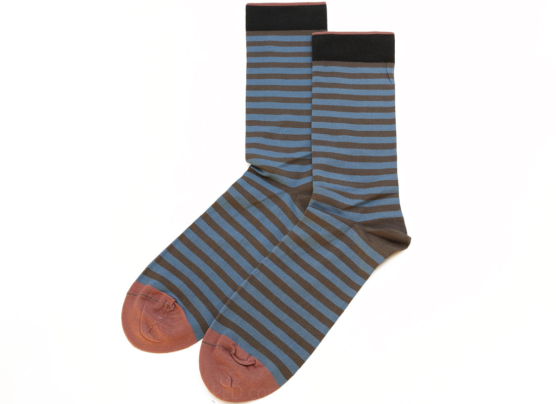 Bonne Maison Linear Socks in Sky / Grey
