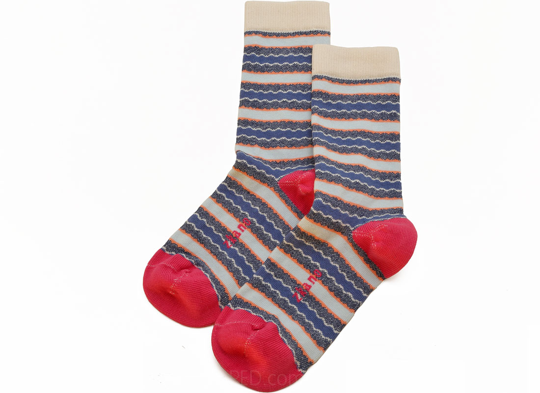 Zkano Zigzag Socks in Blue / Pink