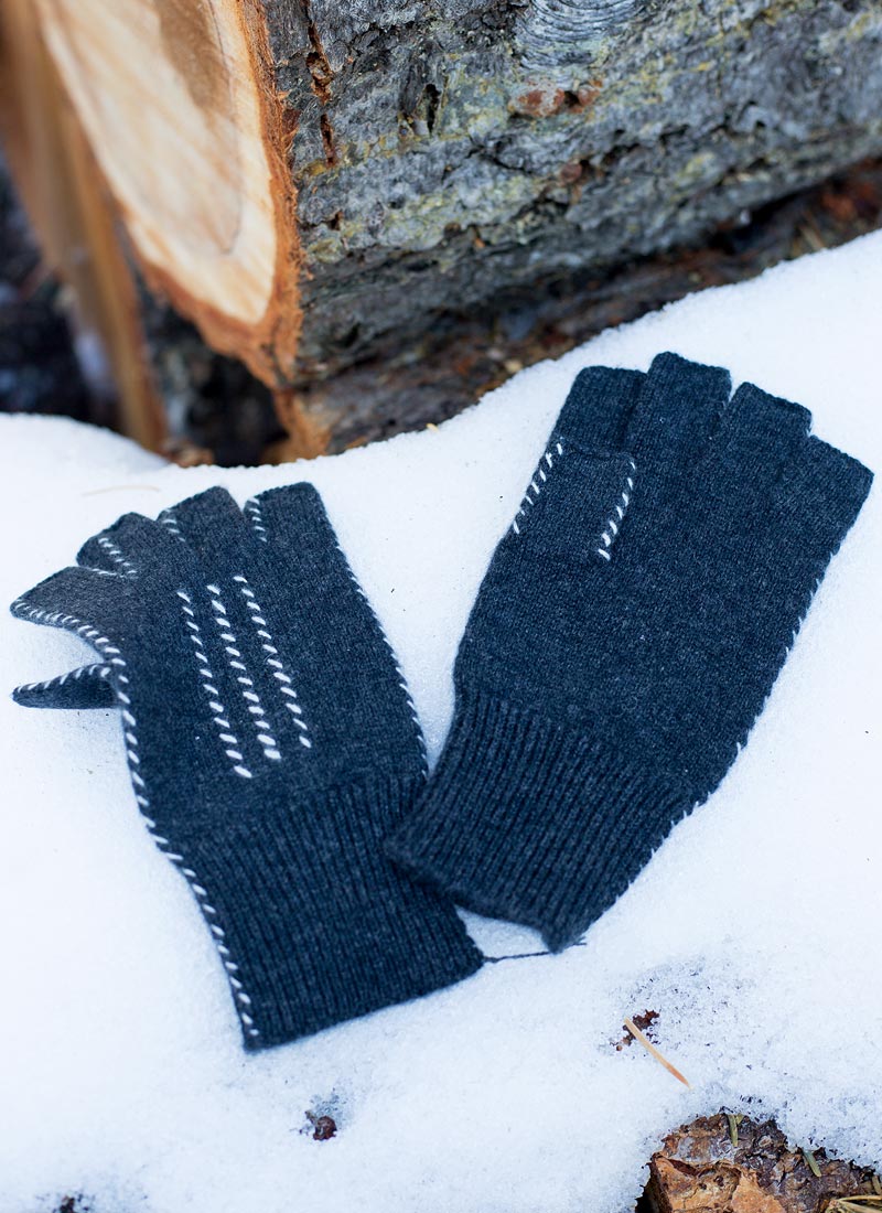 Meg Cohen Fingerless Gloves in Charcoal