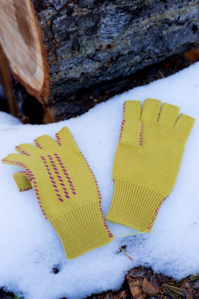 Meg Cohen Fingerless Gloves in Tuscan Yellow