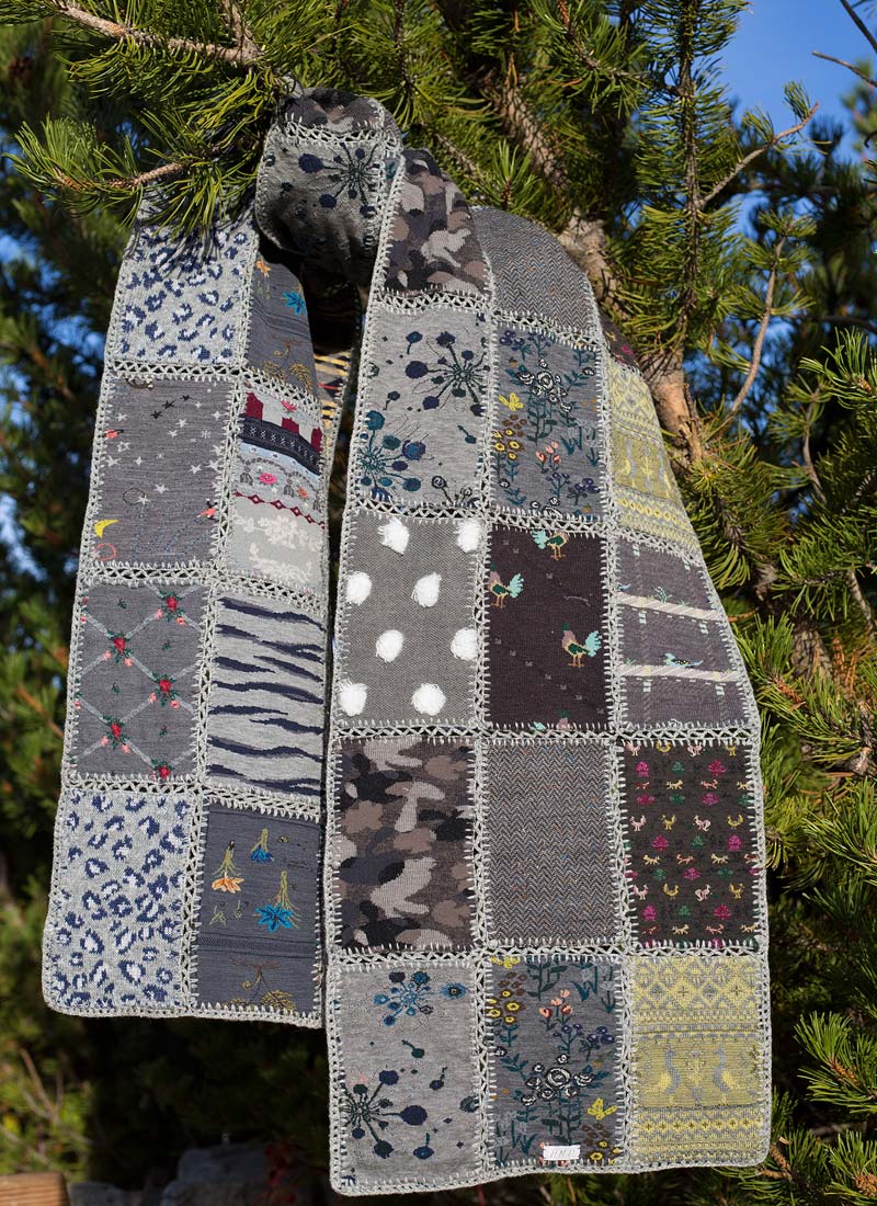 Antipast Patchwork Scarf in Charcoal