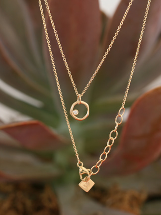 Jamie Joseph 14kt Gold Organic Circle Necklace in 14kt Gold