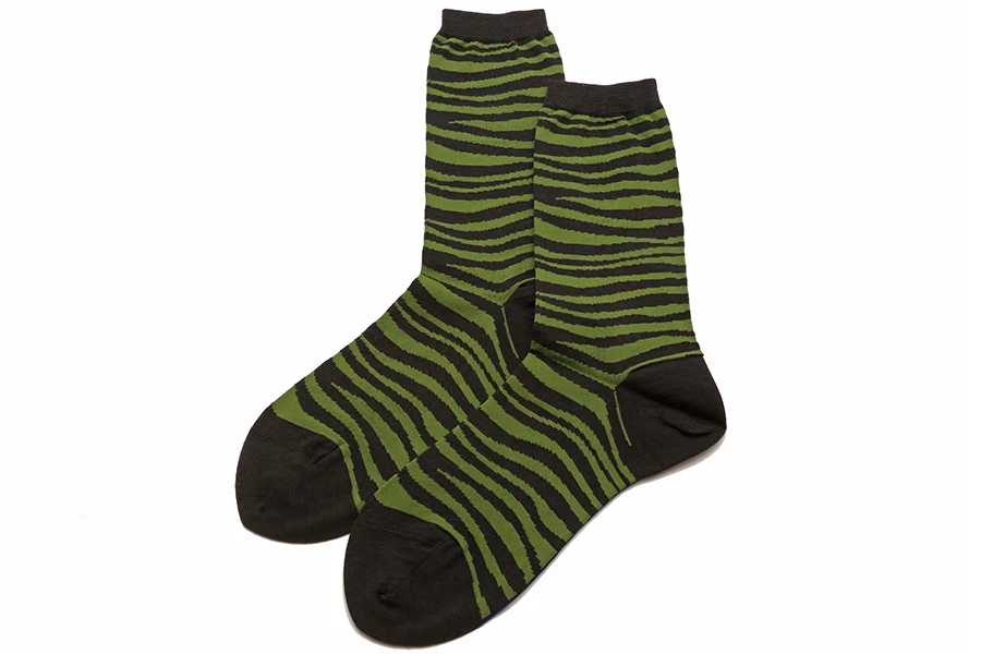 Antipast Zebra Socks in Olive / Black