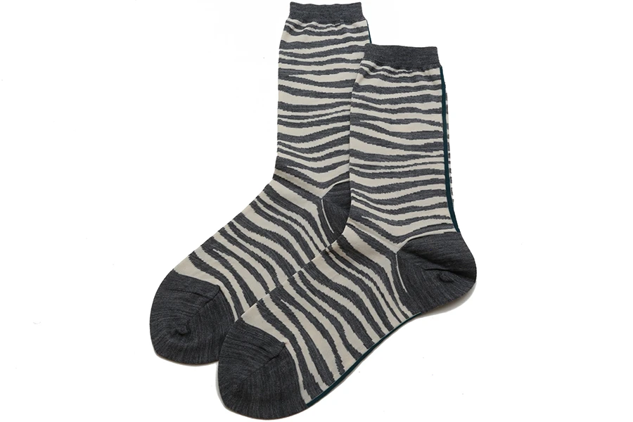 Antipast Zebra Socks in Grey / Ivory