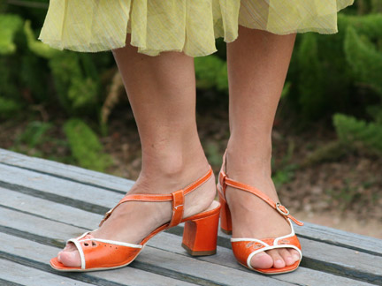 Fermani Melina Heel in Spice Orange Ped Shoes - Order online or 866.700.SHOE (7463).
